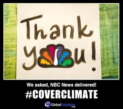 #CoverClimate Coverage – Thank you NBC, Keep it up!