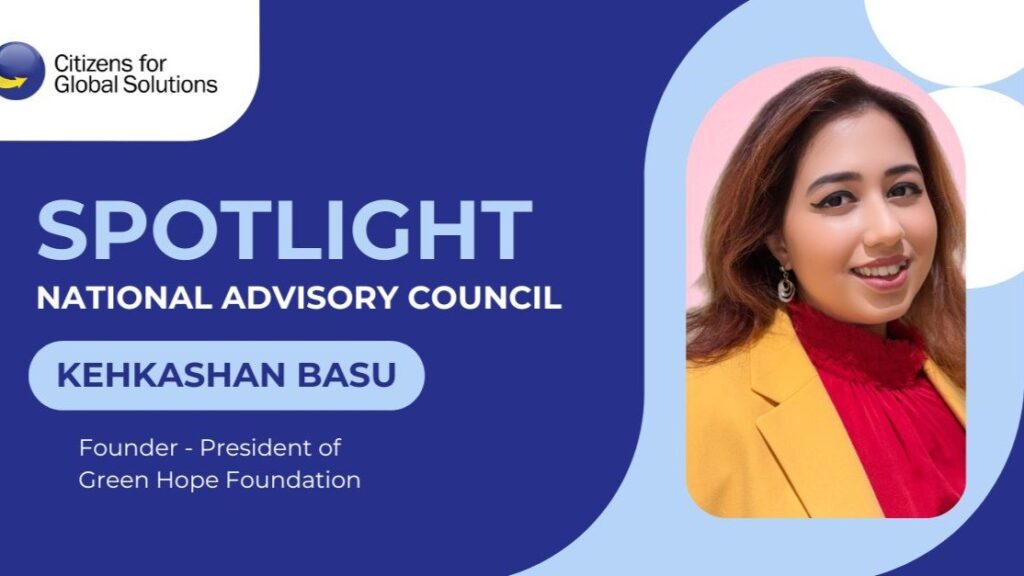 Welcome Kehkashan Basu to the CGS National Advisory Council