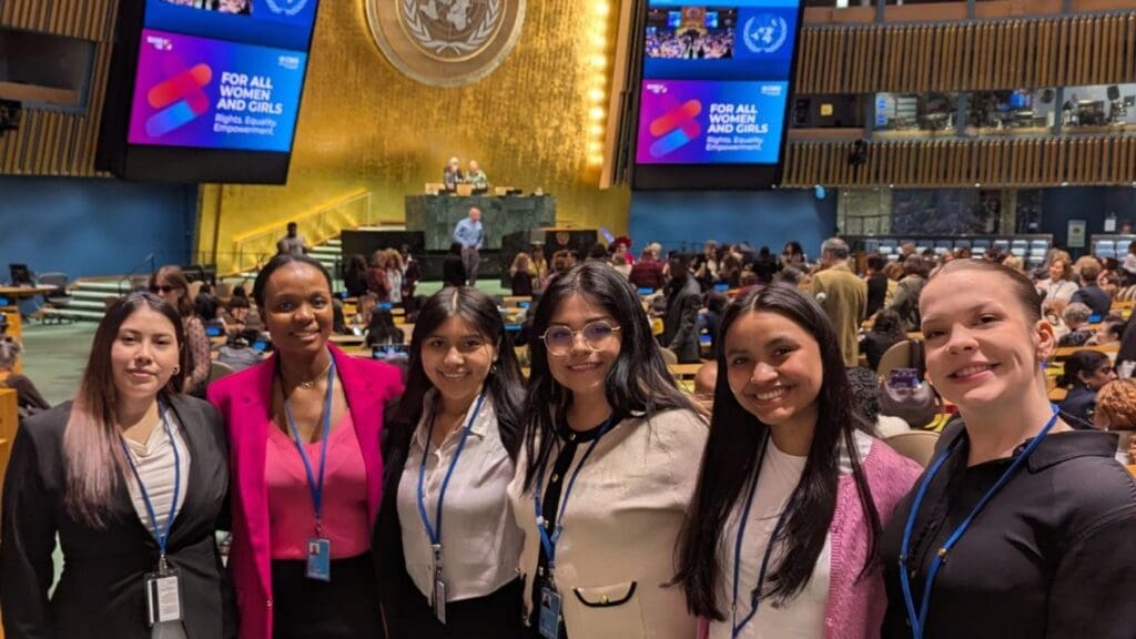 Global Governance Fellows together in a United Nations hall during the Commission on the Status of Women.